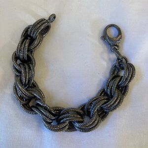 Gun Metal Chunky Link Bracelet Gothic Dark